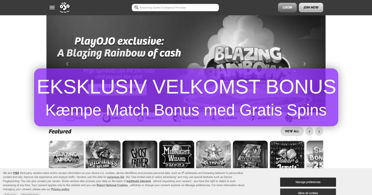 PlayOJO Casino til danske spillere